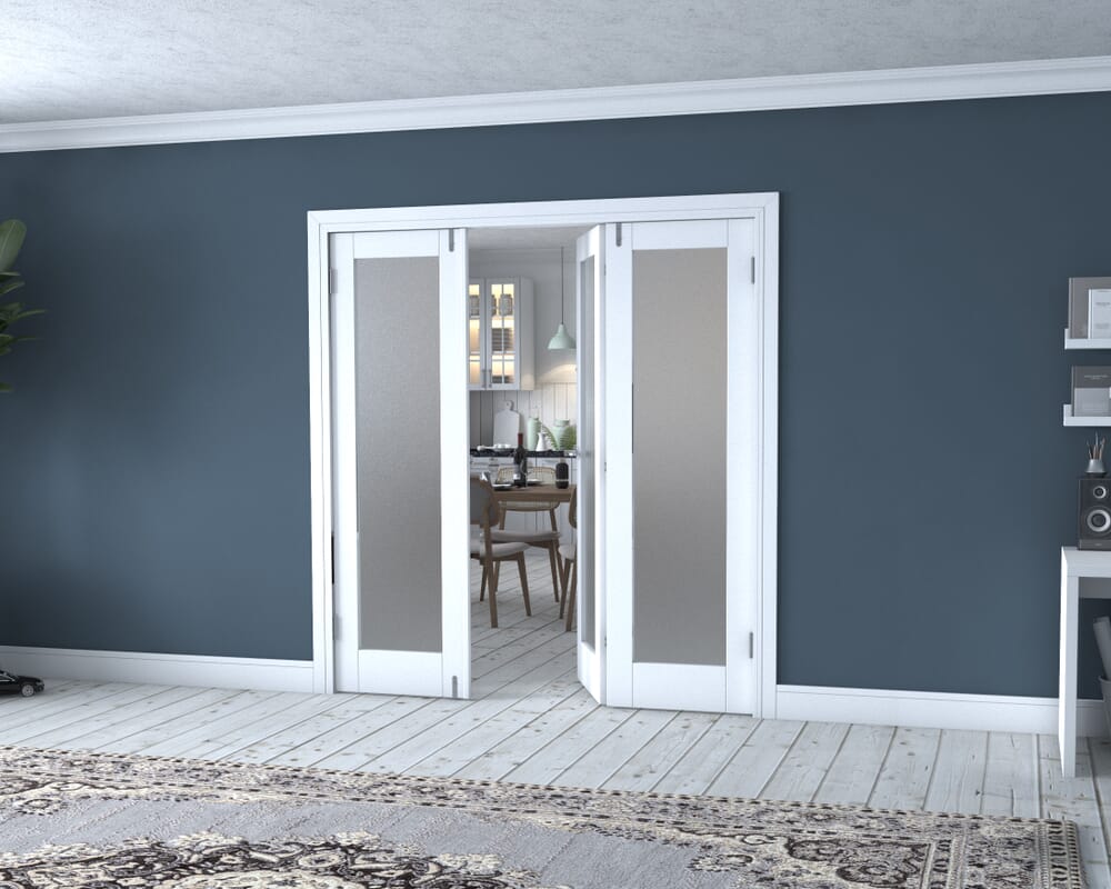 White P10 Frenchfold - Frosted (3 x 610mm Doors)