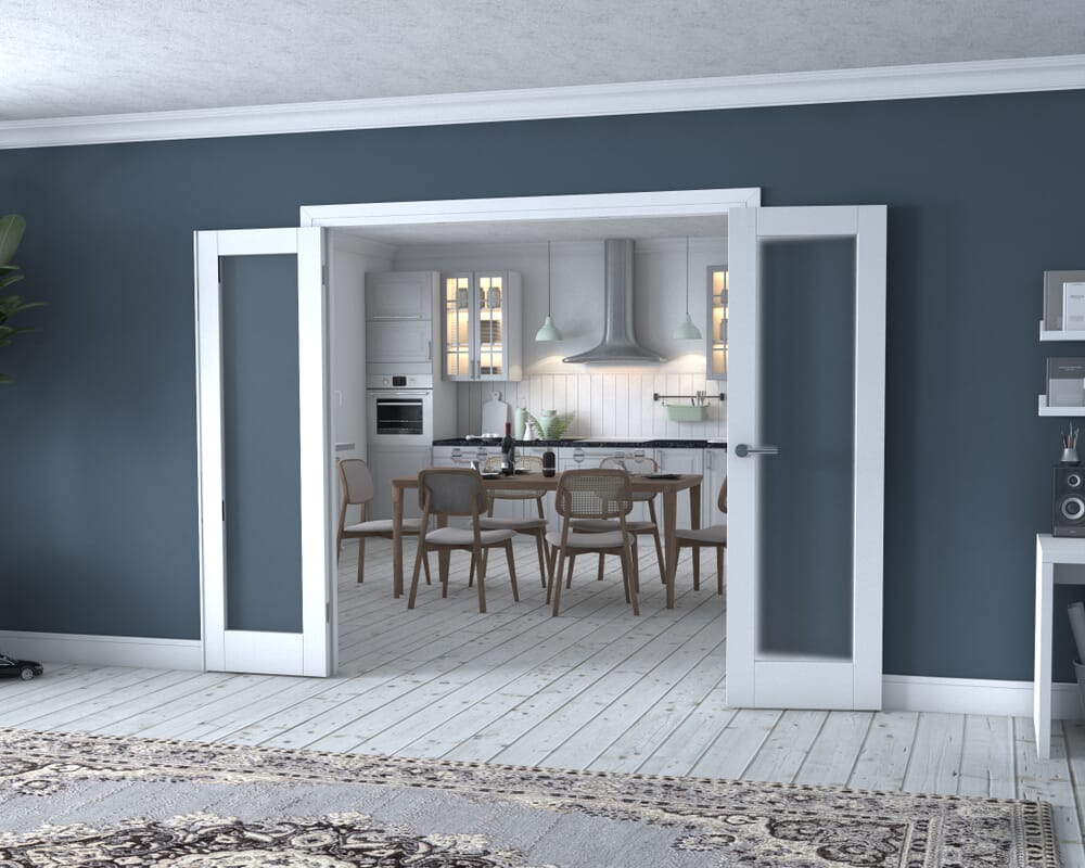 White P10 Frenchfold - Frosted (3 x 610mm Doors)