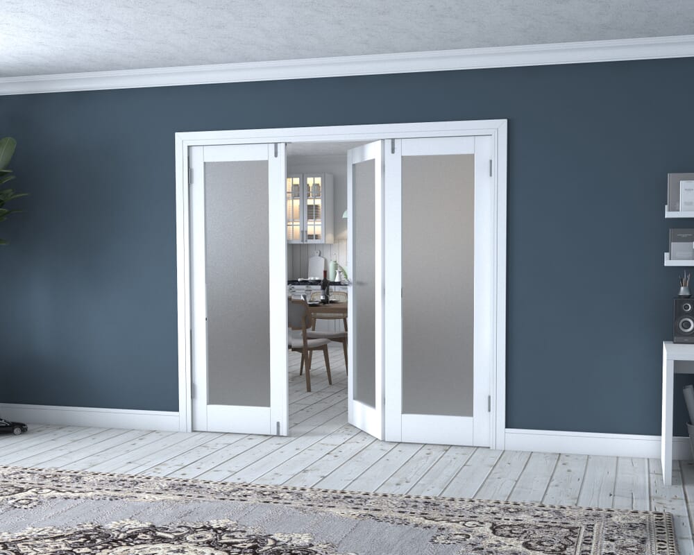 White P10 Frenchfold - Frosted (3 x 686mm Doors)