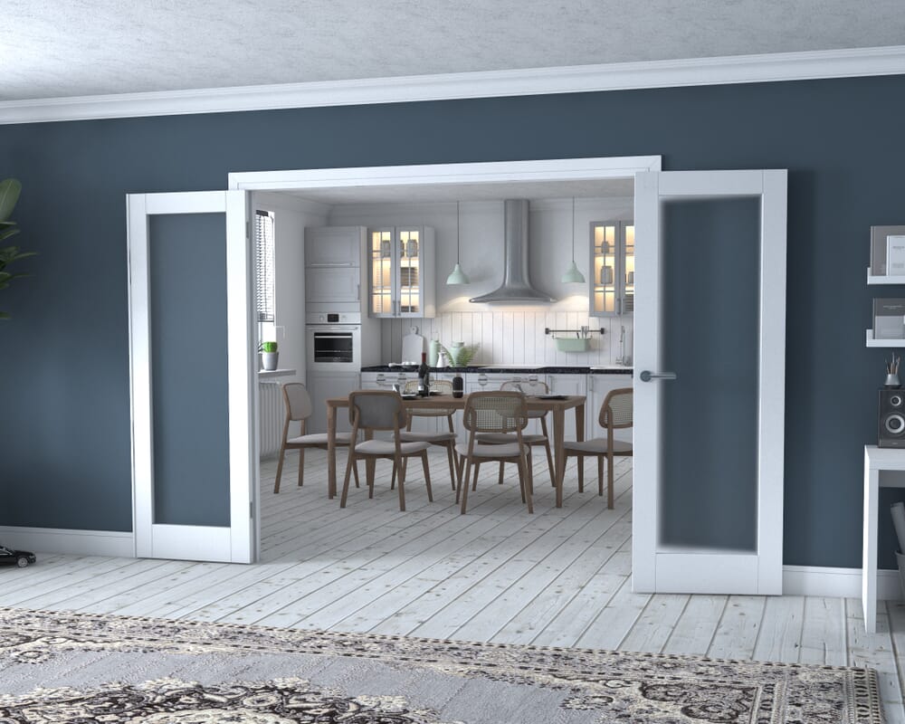 White P10 Frenchfold - Frosted (3 x 686mm Doors)