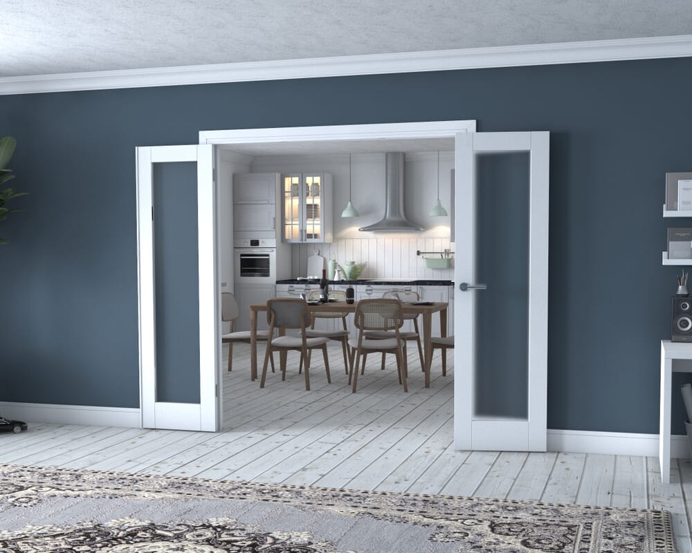 White P10 Frenchfold - Frosted (3 x 573mm Doors)