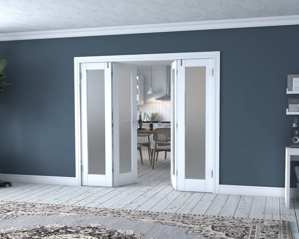 White P10 Frenchfold - Frosted (4 x 533mm Doors)