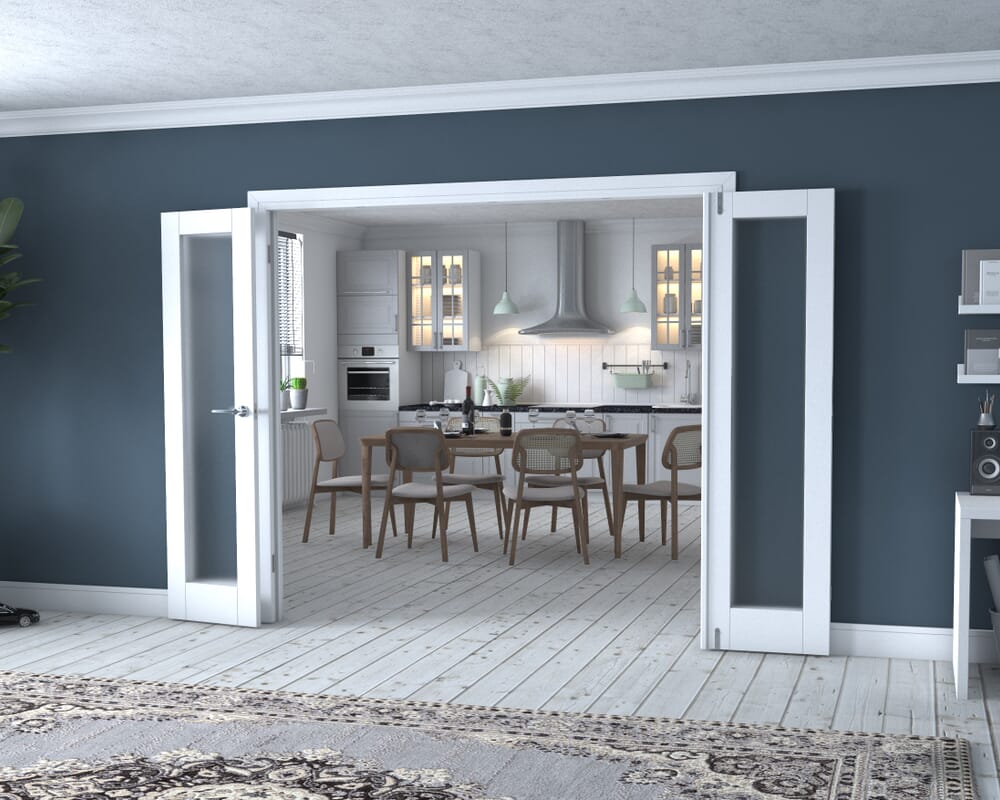 White P10 Frenchfold - Frosted (4 x 533mm Doors)