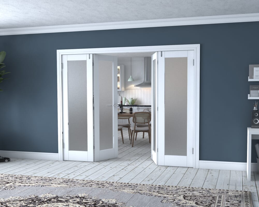 White P10 Frenchfold - Frosted (4 x 610mm Doors)
