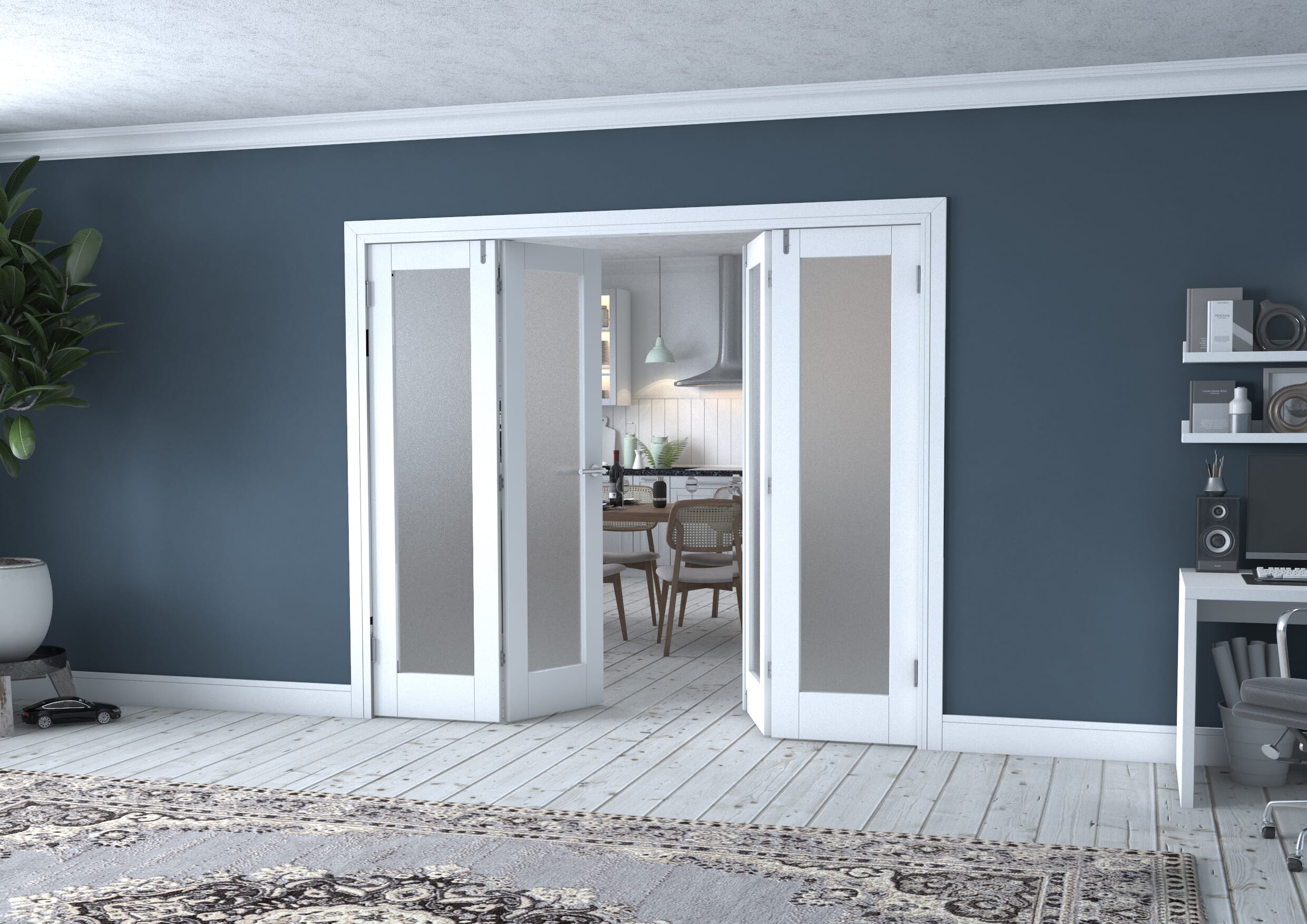White P10 Frenchfold - Frosted (4 x 573mm Doors)