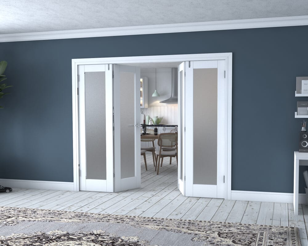 White P10 Frenchfold - Frosted (4 x 573mm Doors)