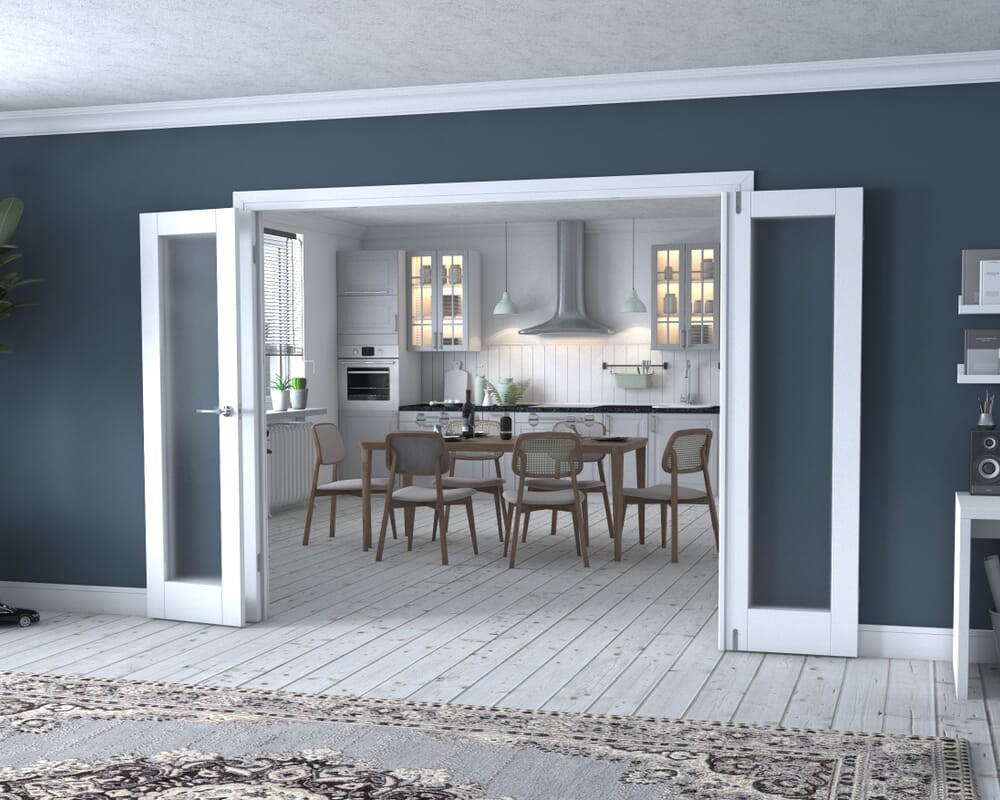 White P10 Frenchfold - Frosted (4 x 573mm Doors)
