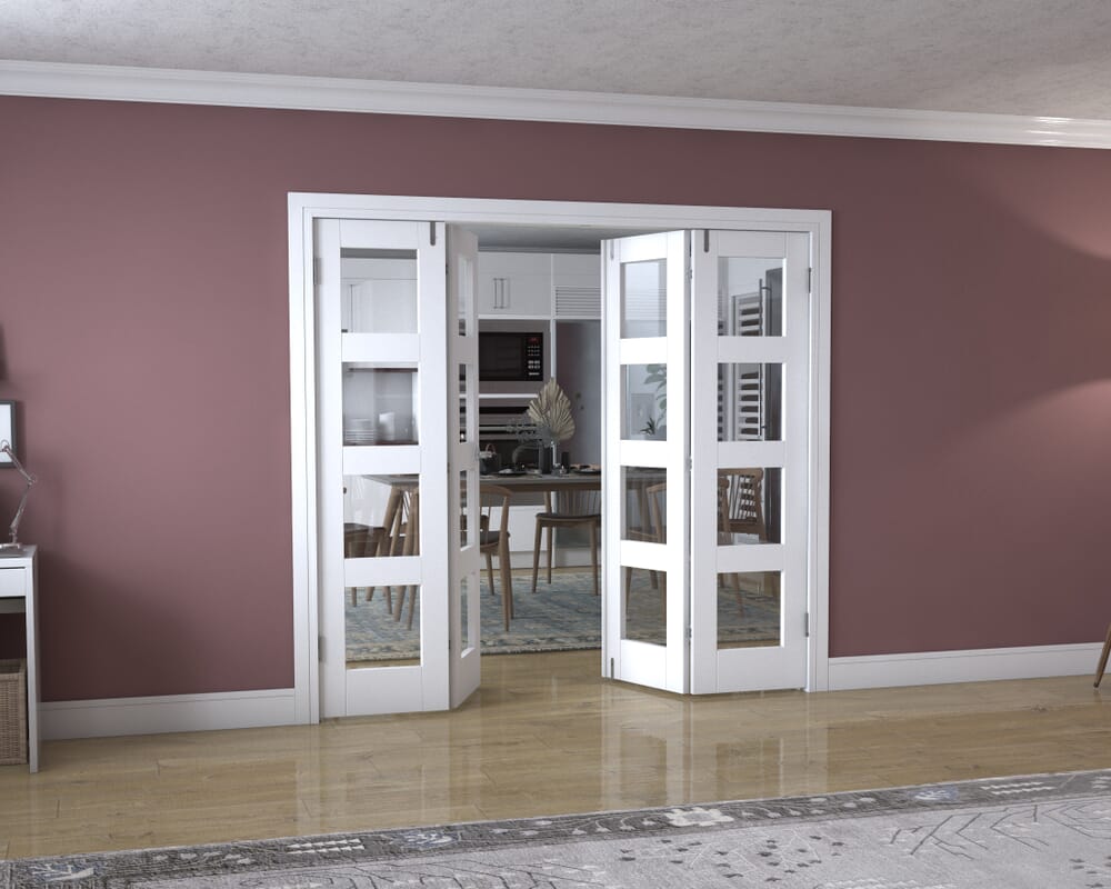 White 4L Frenchfold - Clear (4 x 533mm Doors)
