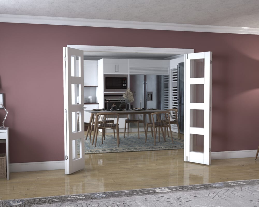 White 4L Frenchfold - Clear (4 x 533mm Doors)