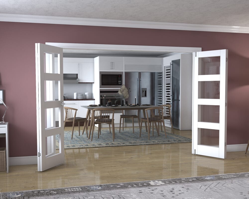 White 4L Frenchfold - Clear (4 x 686mm Doors)