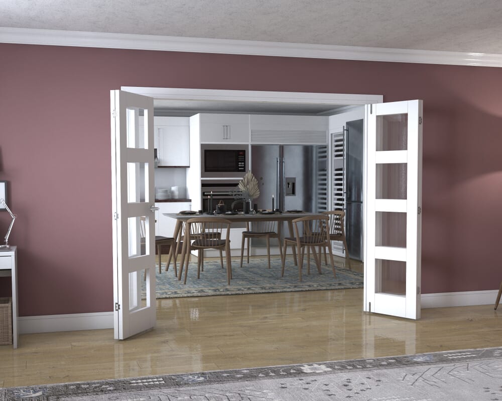 White 4L Frenchfold - Clear (4 x 573mm Doors)