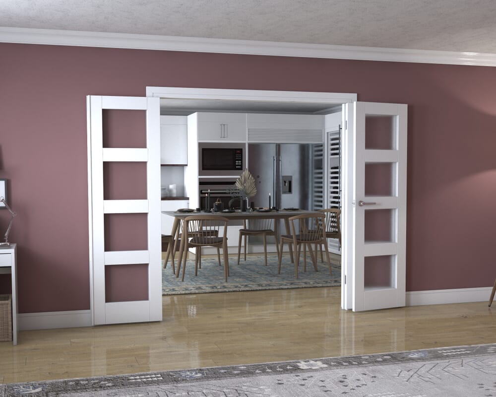 White 4L Frenchfold - Frosted (3 x 610mm Doors)