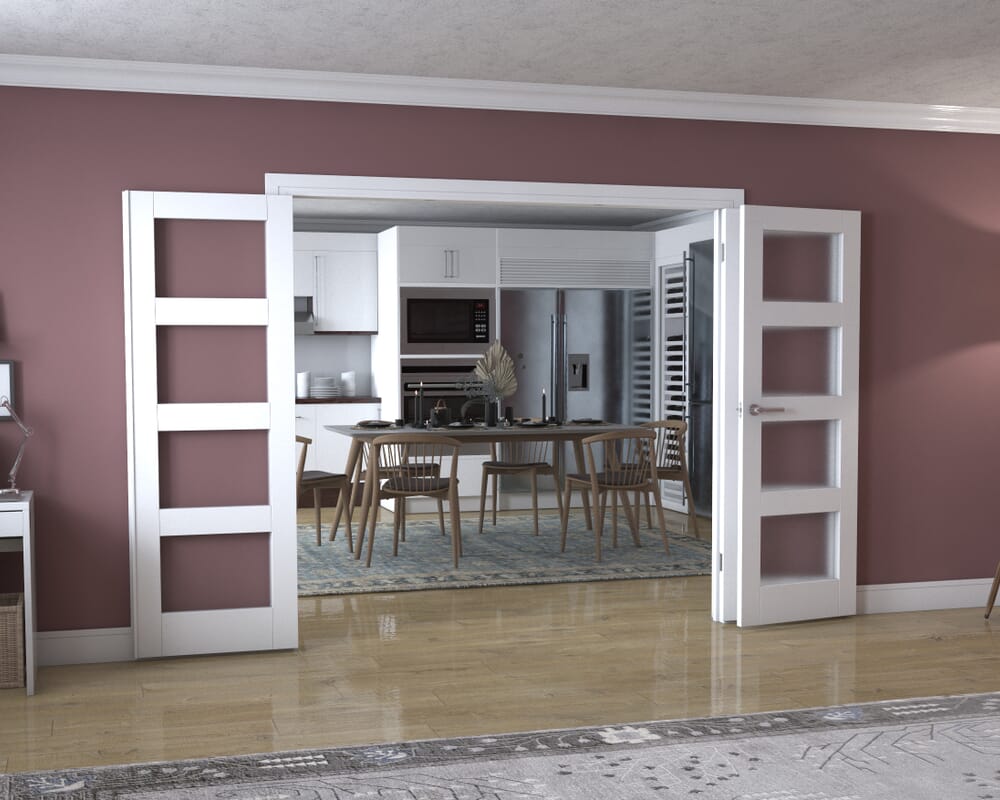White 4L Frenchfold - Frosted (3 x 686mm Doors)