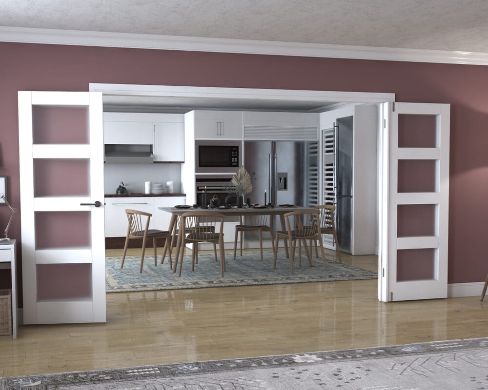 White 4L Frenchfold - Frosted (4 x 686mm Doors)