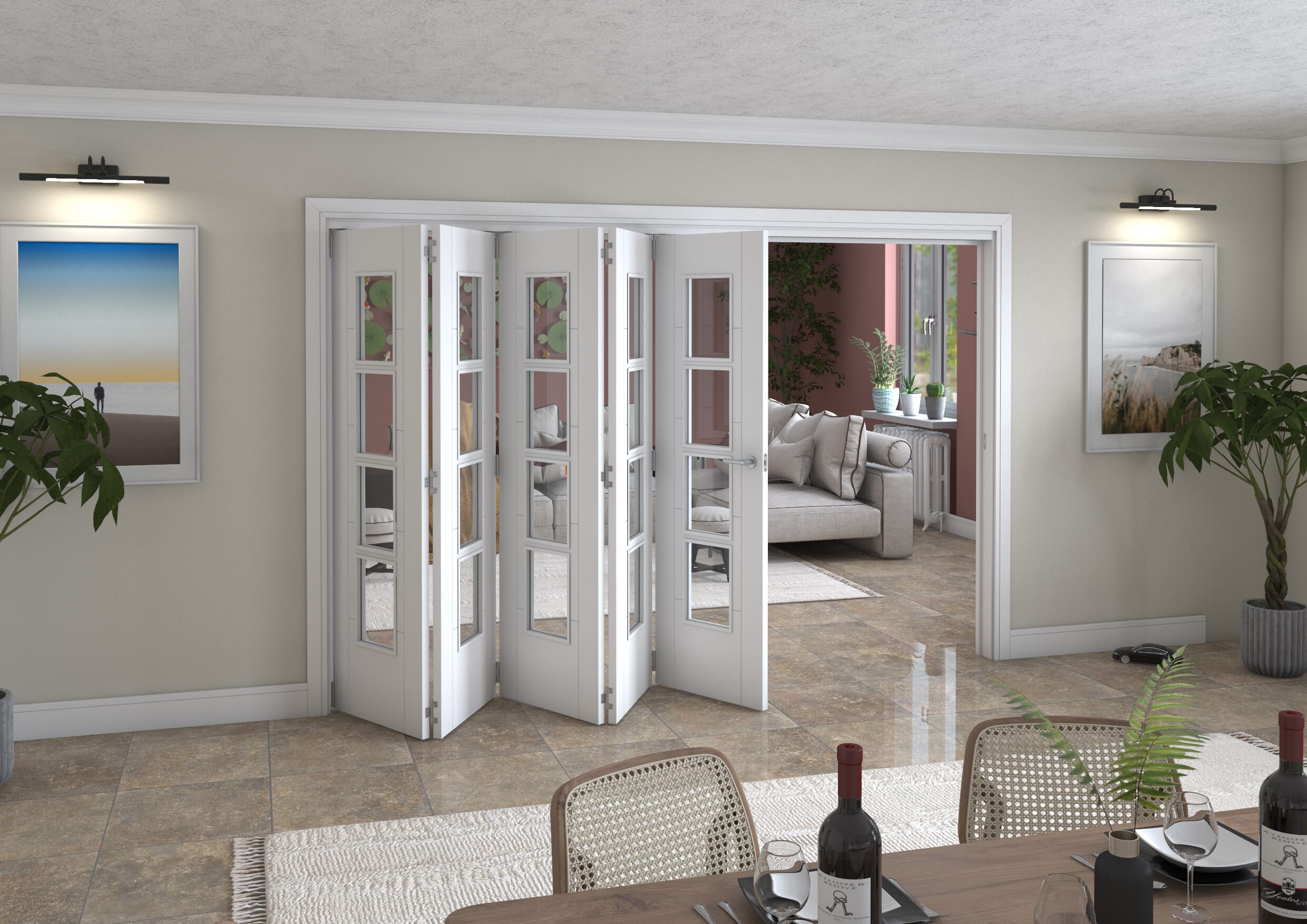 3131x2060x133mm Iseo White 4L Clear Roomfold Grande (5+0)