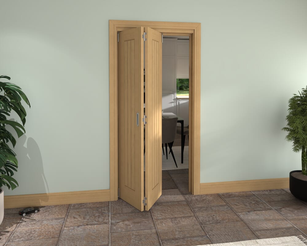 Prefinished Mexicano Oak 2 Door Roomfold Grande (2 + 0 x 457mm Doors)