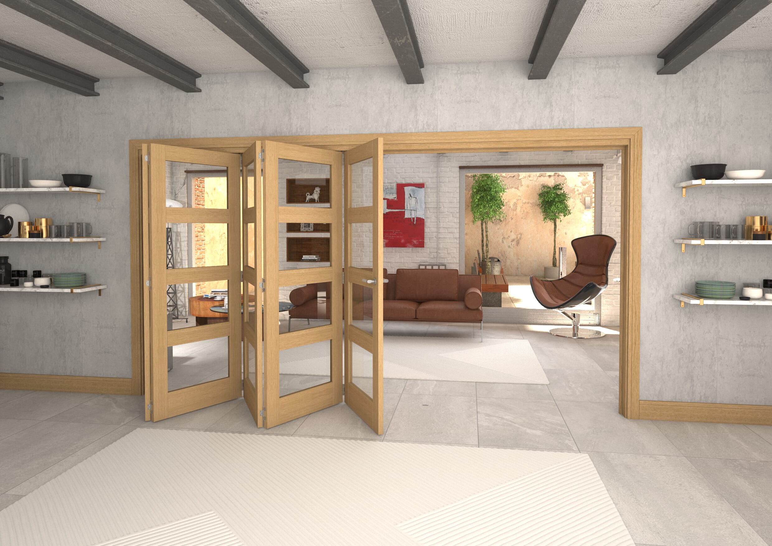 3891x2060x133mm Oak 4L Roomfold Grande (5+0)