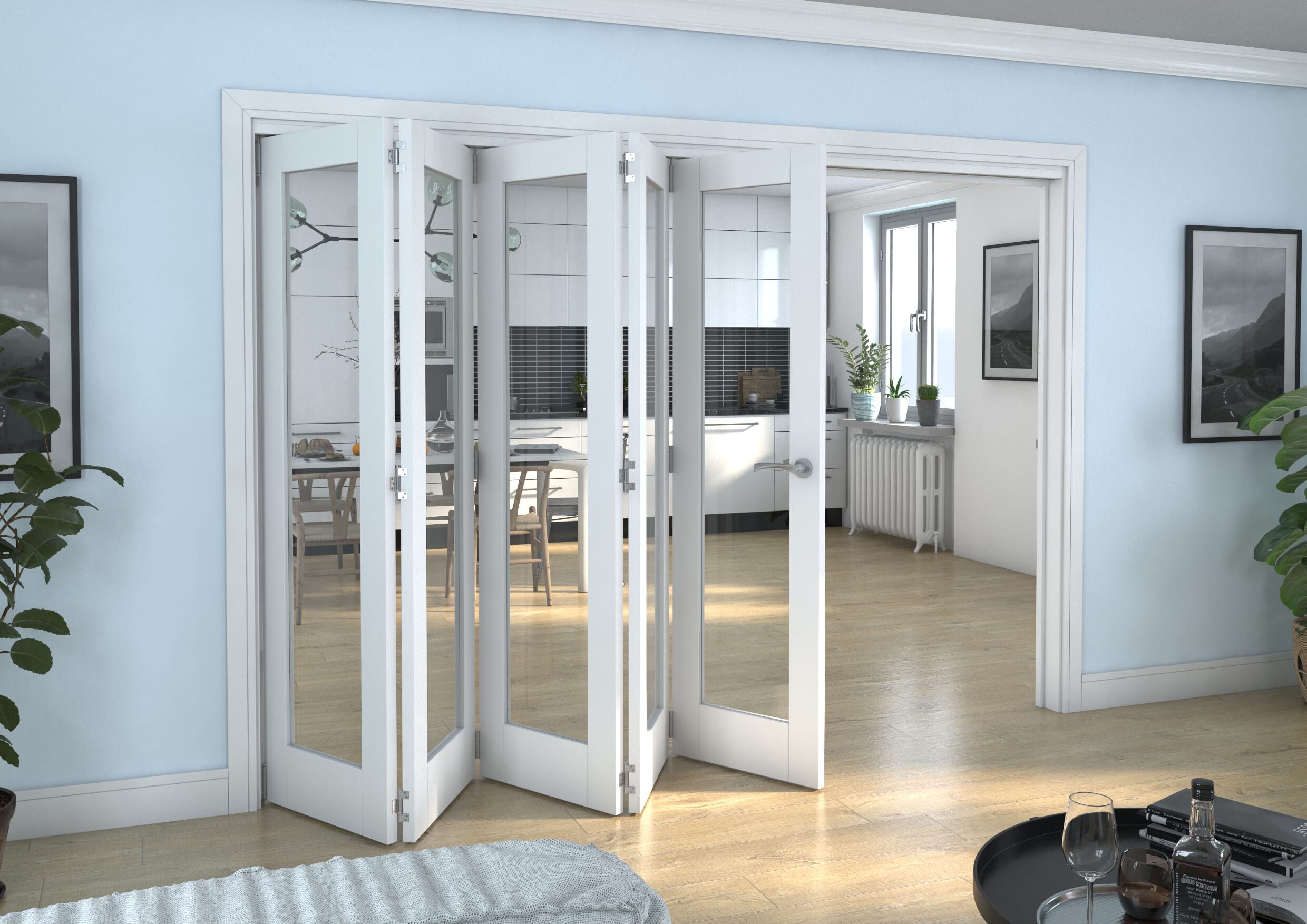 White P10 Roomfold Grande 3000mm 5 + 0 Set