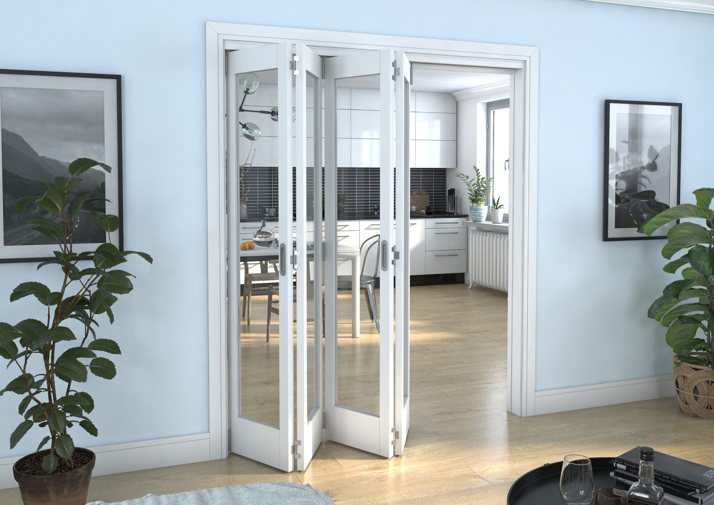 White P10 Roomfold Grande (4 + 0 x 419mm Doors)