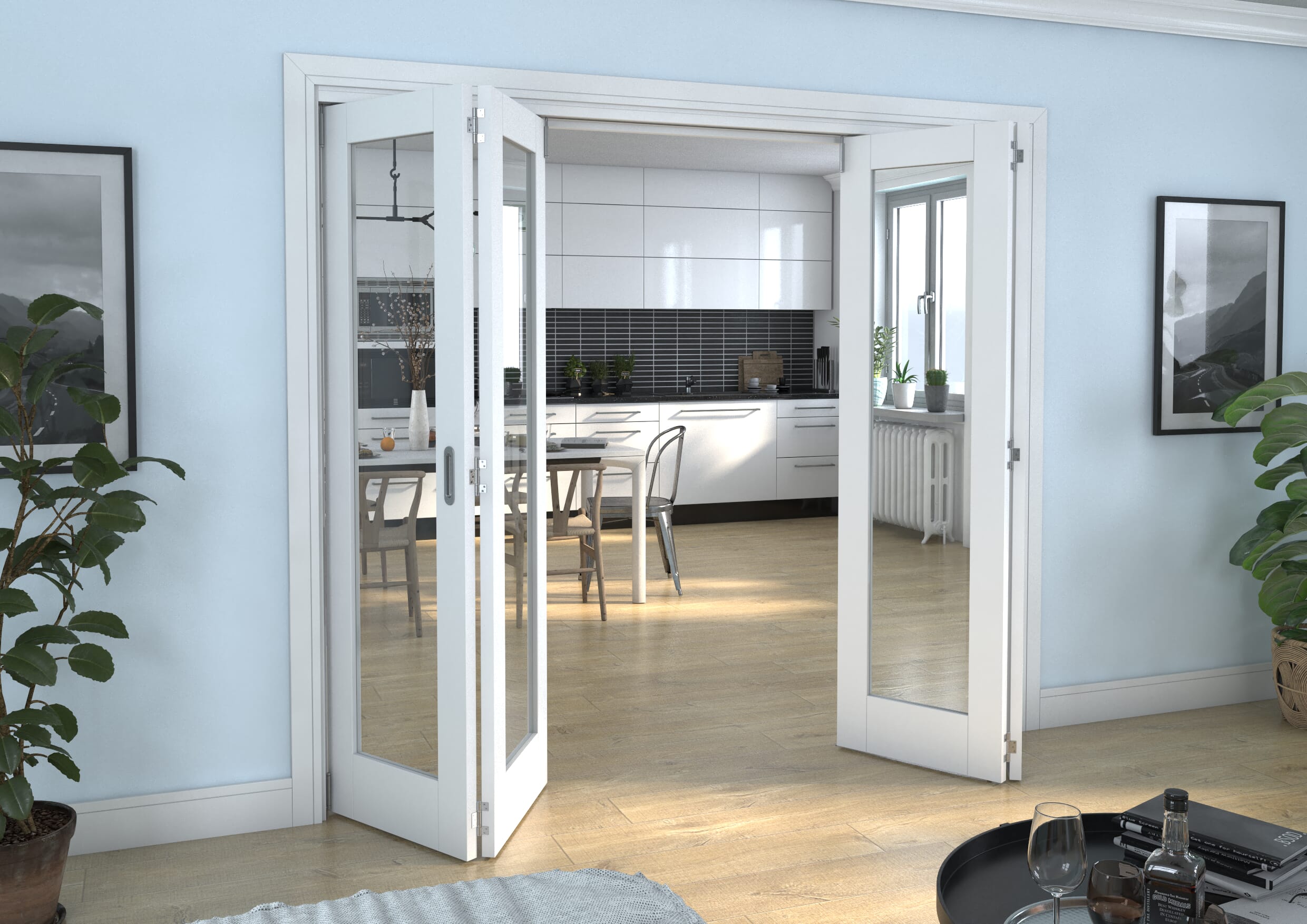 White P10 Roomfold Grande 2400mm 2 + 2 Set