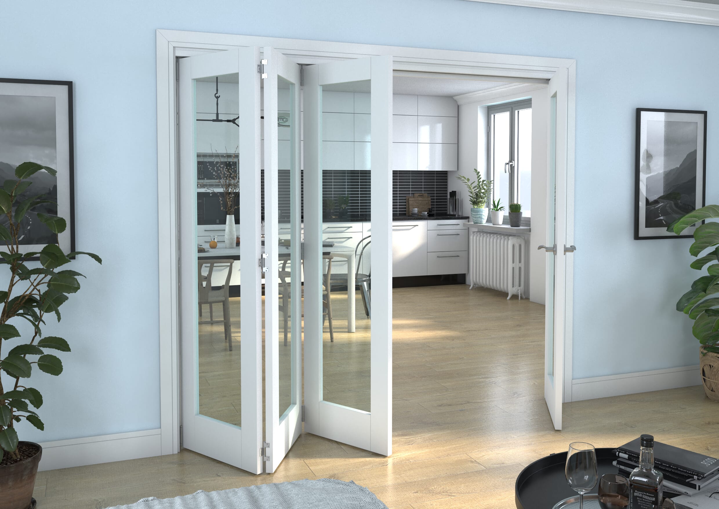 White P10 Roomfold Grande 2400mm 3 + 1 Set