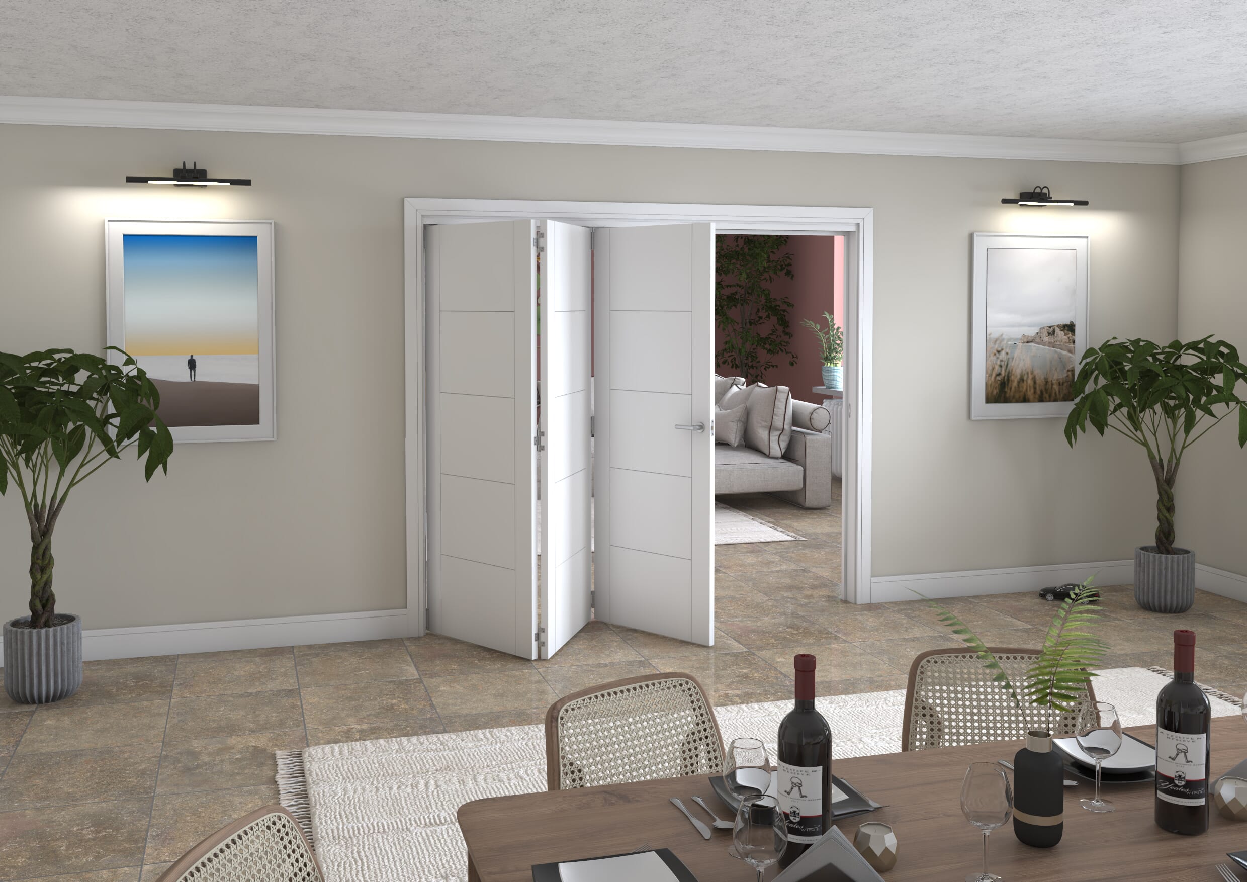 2361x2060x133mm White Iseo Roomfold Grande (3+0)