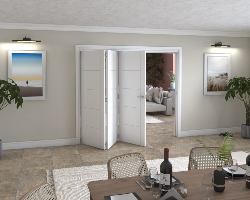2361x2060x133mm White Iseo Roomfold Grande (3+0)