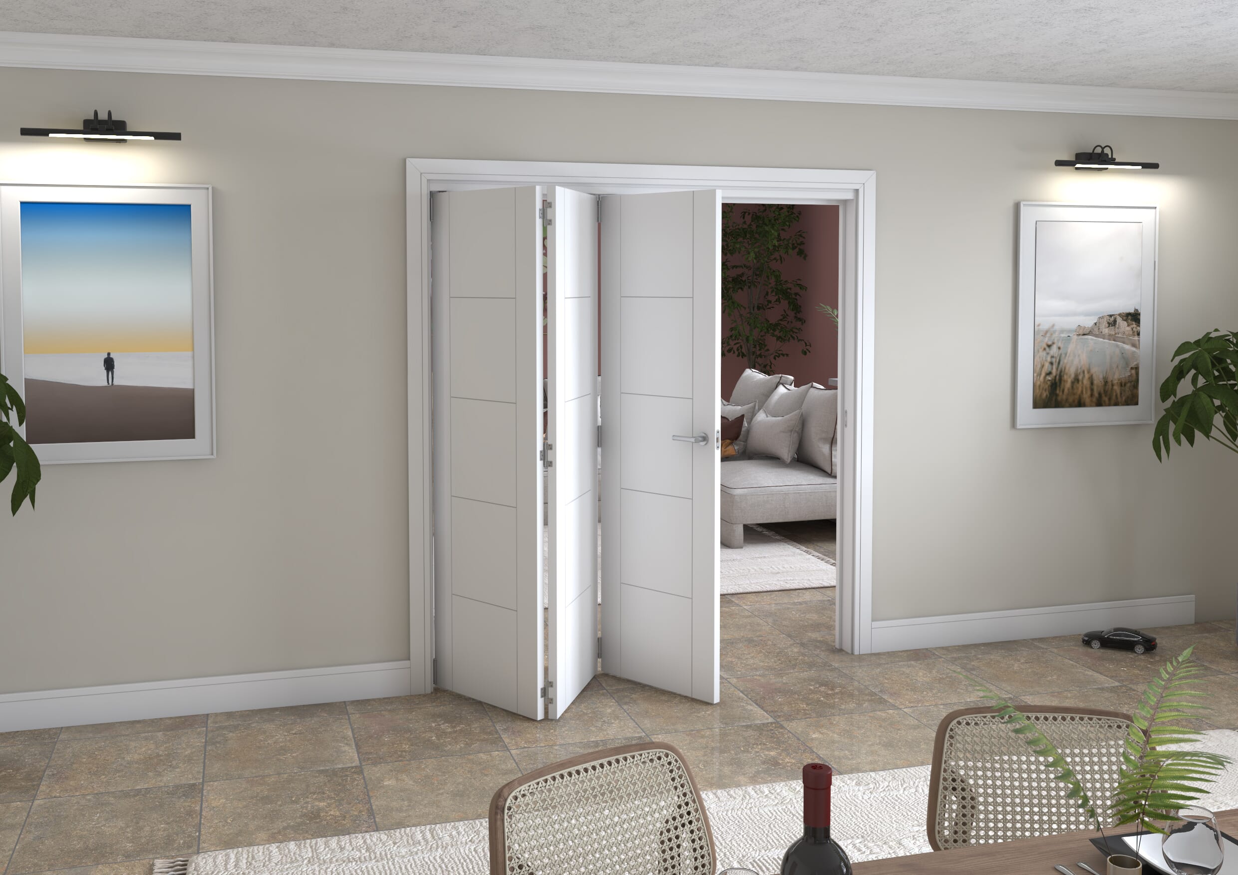1905x2060x133mm White Iseo Roomfold Grande (3+0)