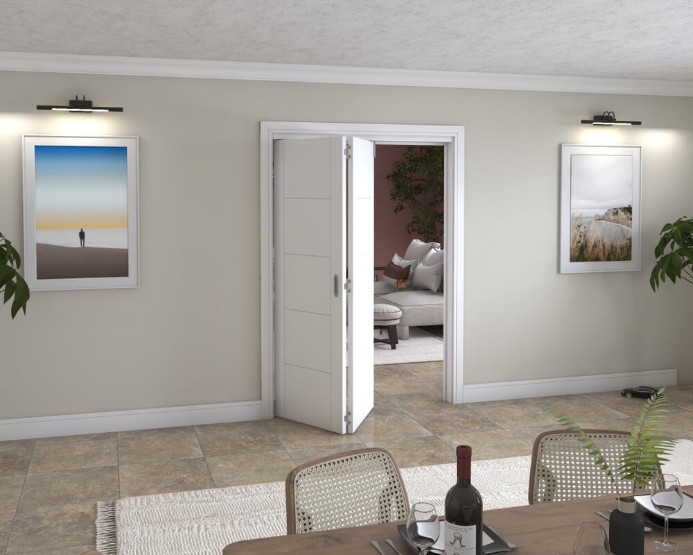White Iseo 2 Door Roomfold Grande (2 + 0 x 686mm Doors)