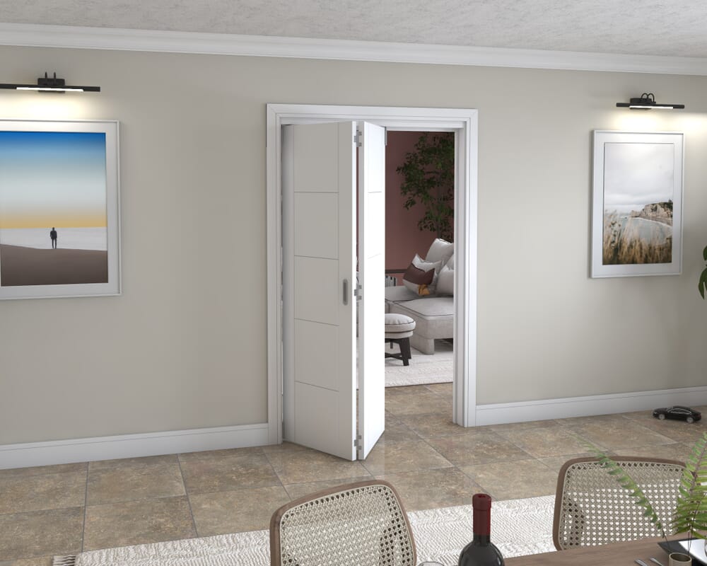 White Iseo 2 Door Roomfold Grande (2 + 0 x 610mm Doors)
