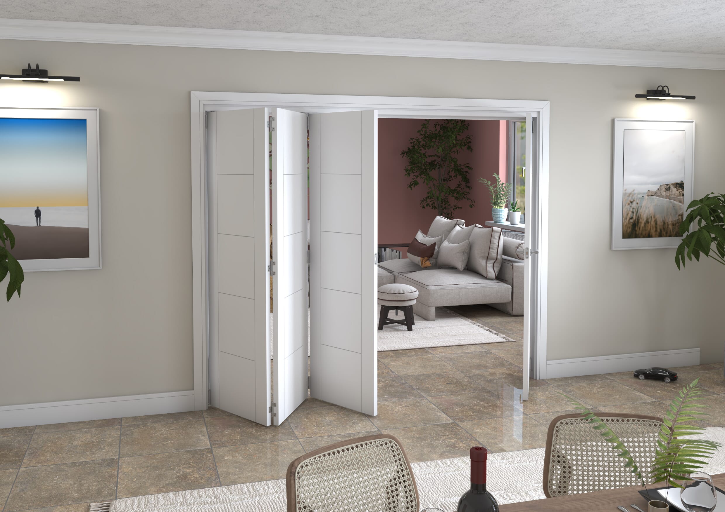 2528x2060x133mm White Iseo Roomfold Grande (3+1)