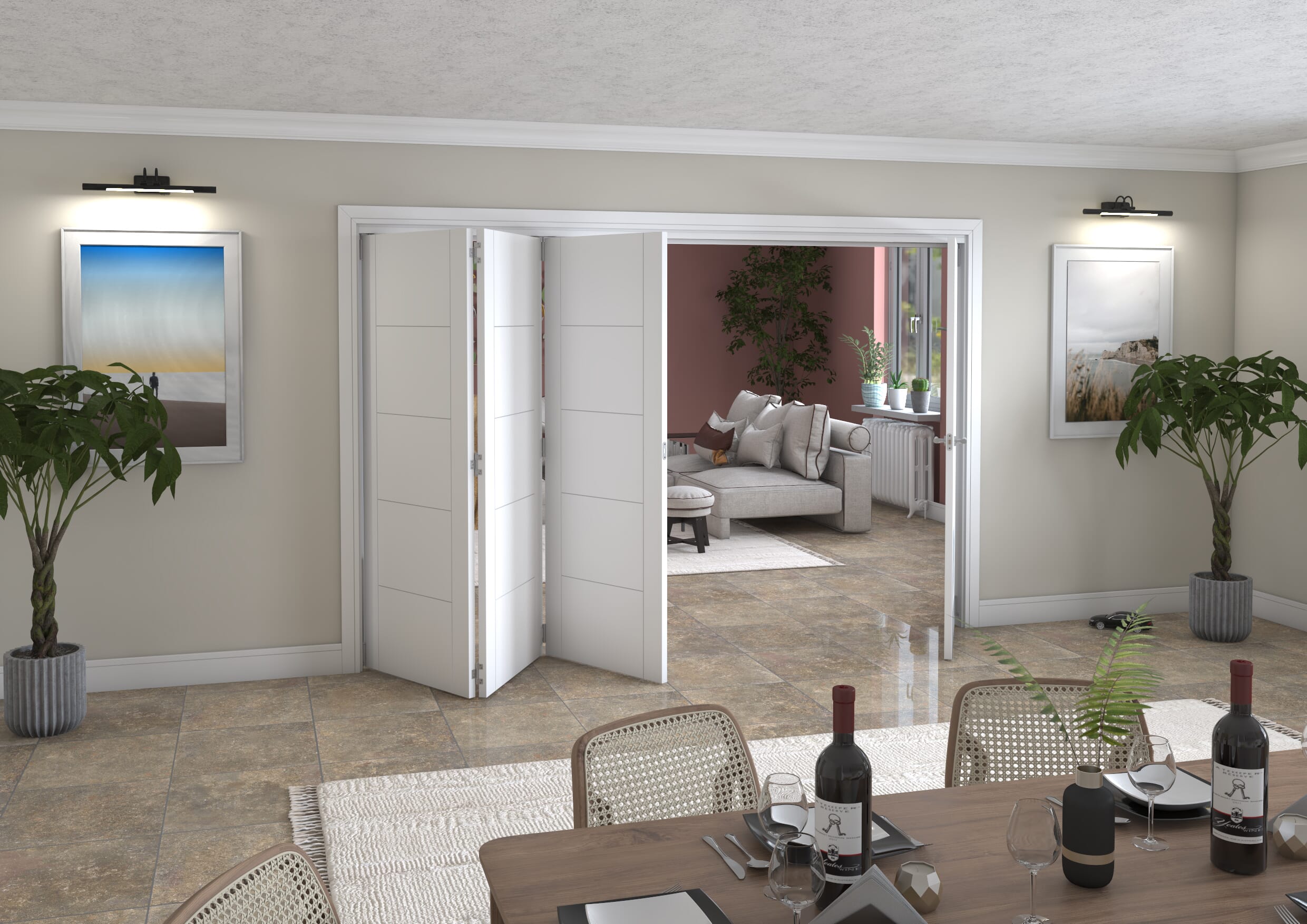 3136x2060x133mm White Iseo Roomfold Grande (3+1)