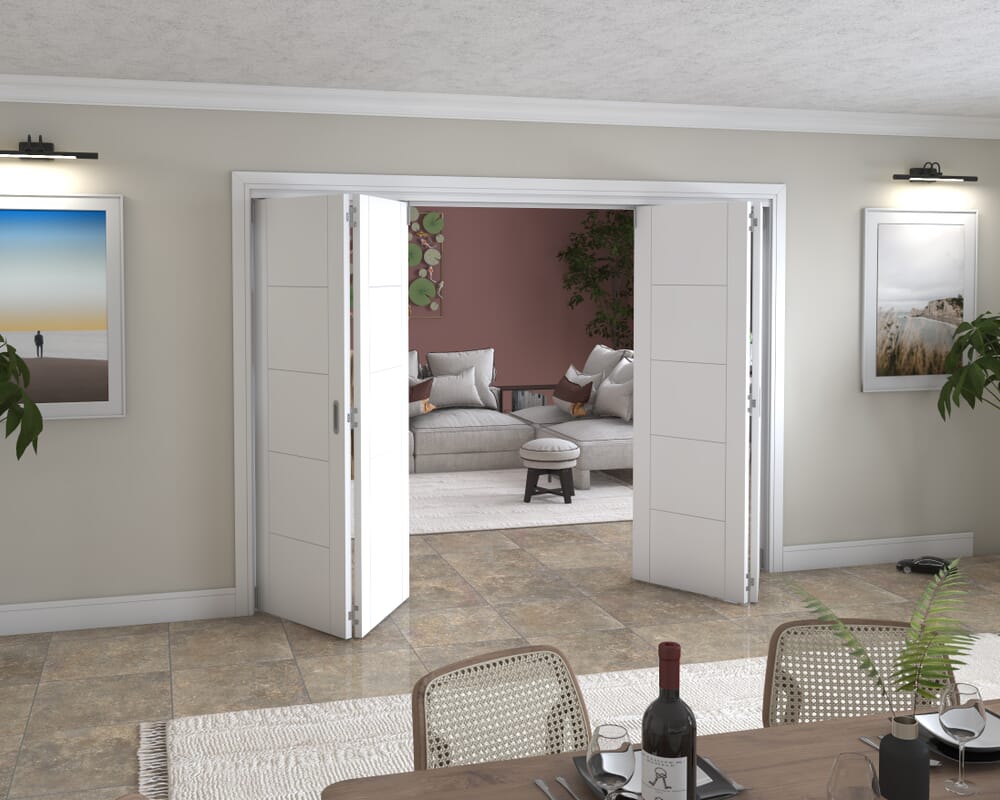 White Iseo 4 Door Roomfold Grande (2 + 2 x 686mm Doors)