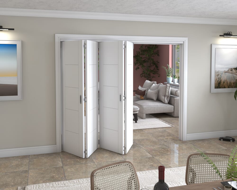 2521x2060x133mm White Iseo Roomfold Grande (4+0)