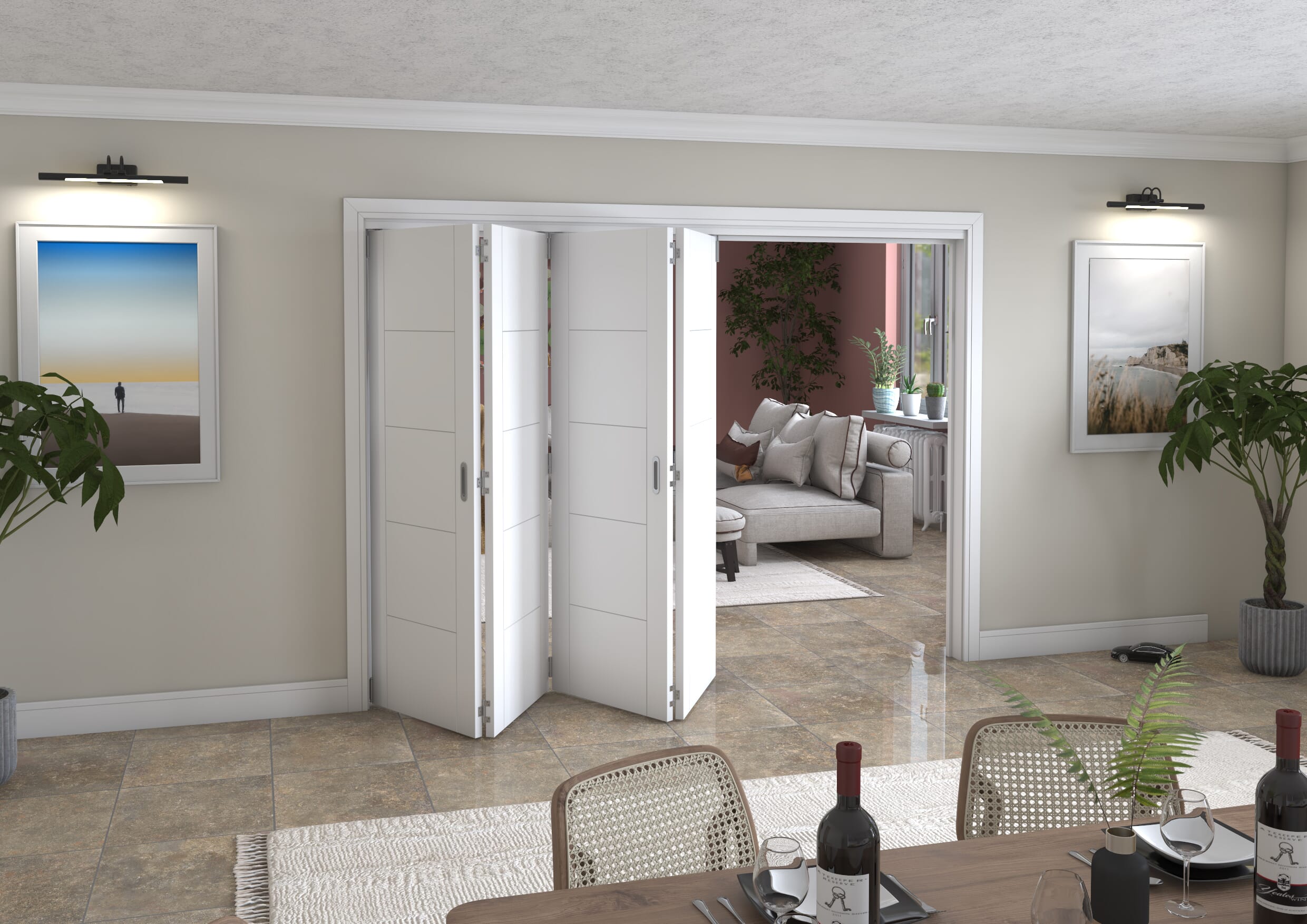 2825x2060x133mm White Iseo Roomfold Grande (4+0)