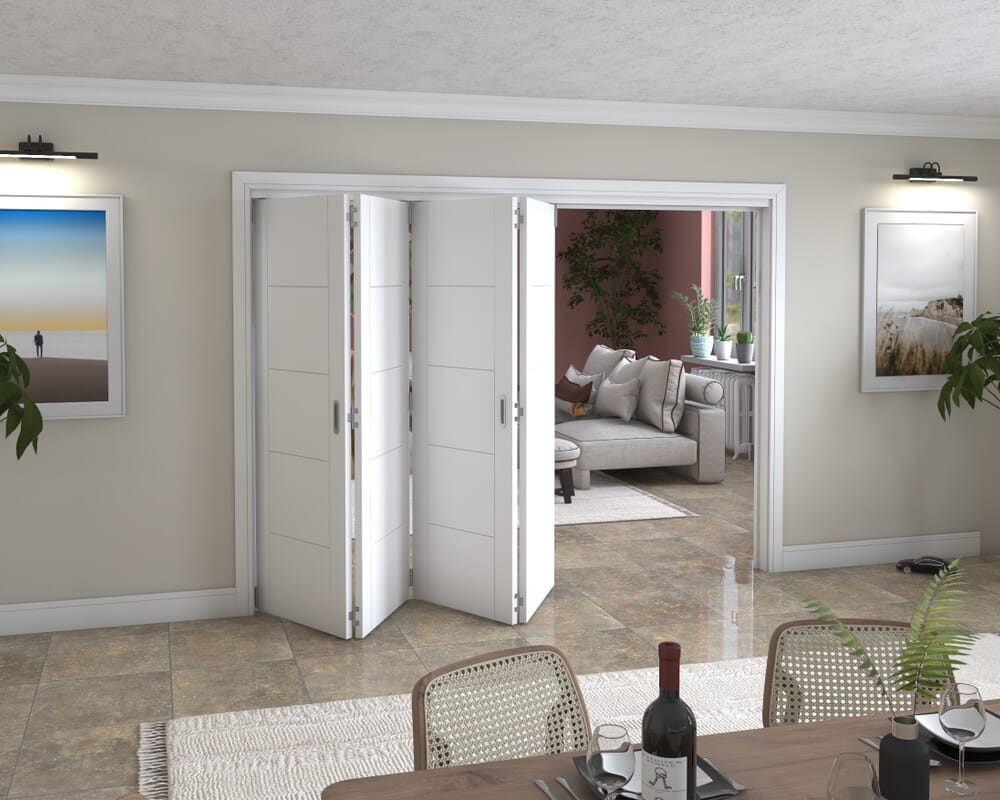 2825x2060x133mm White Iseo Roomfold Grande (4+0)