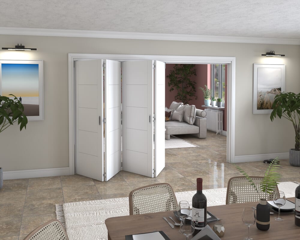 3129x2060x133mm White Iseo Roomfold Grande (4+0)