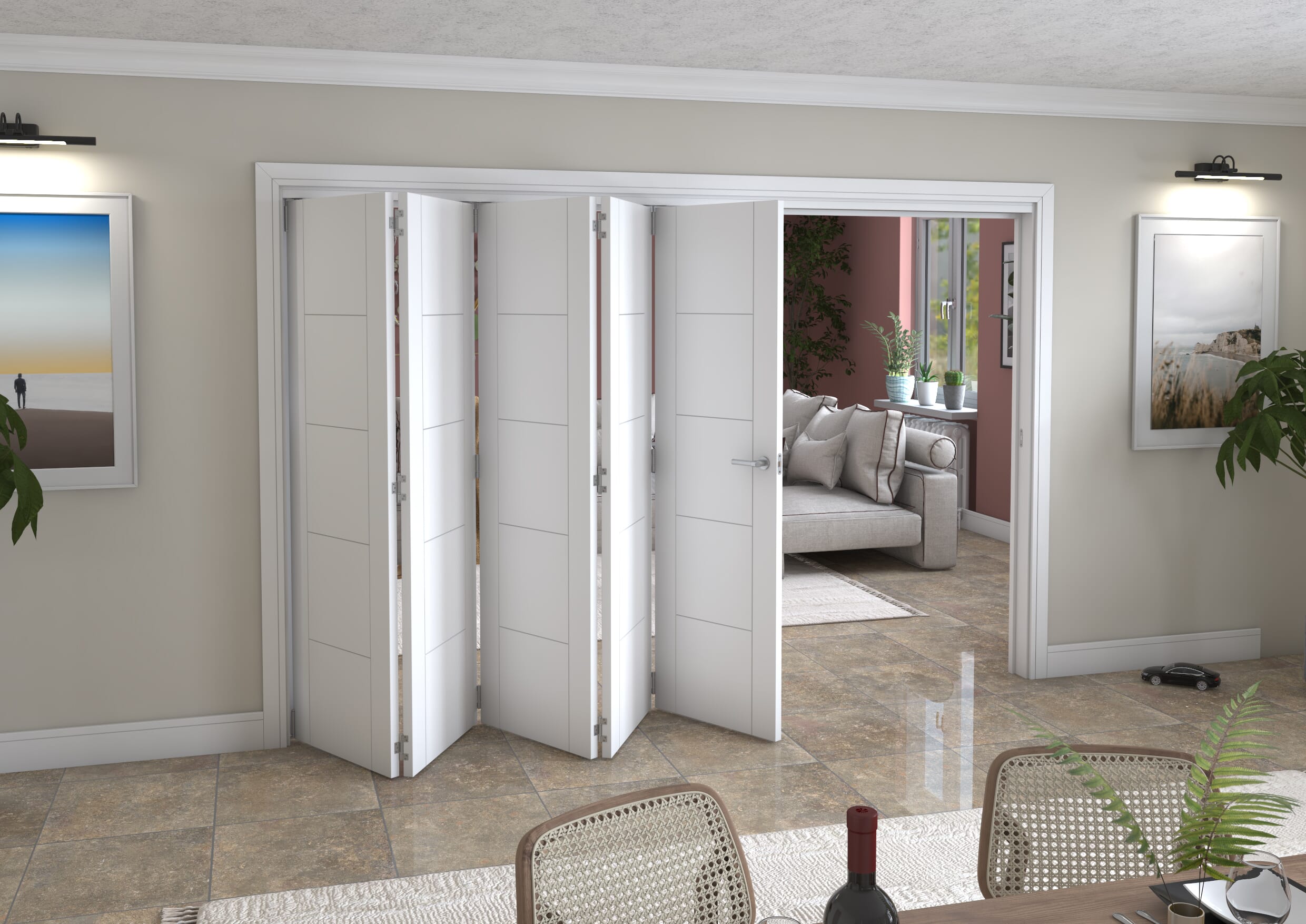 3131x2060x133mm White Iseo Roomfold Grande (5+0)