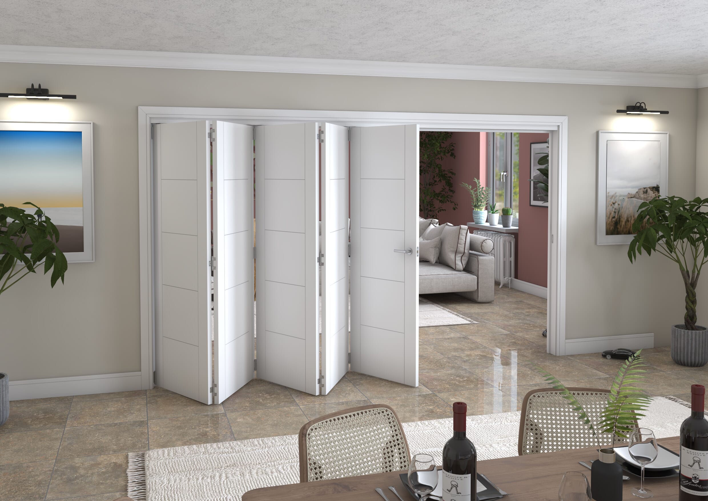 3511x2060x133mm White Iseo Roomfold Grande (5+0)