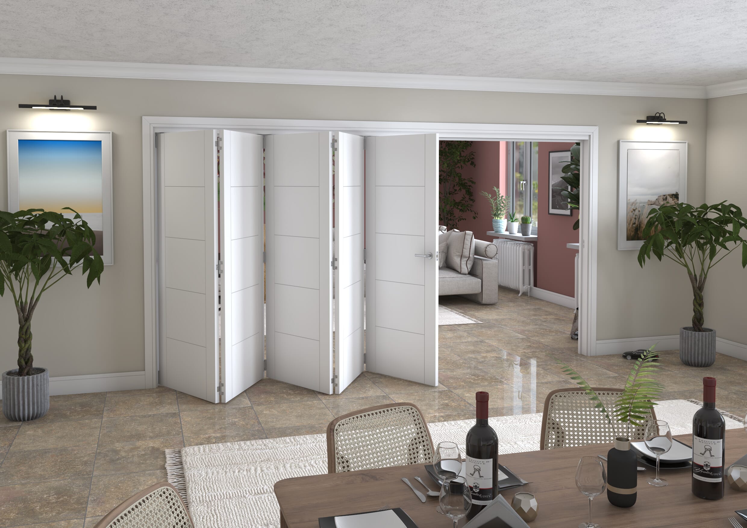 3891x2060x133mm White Iseo Roomfold Grande (5+0)