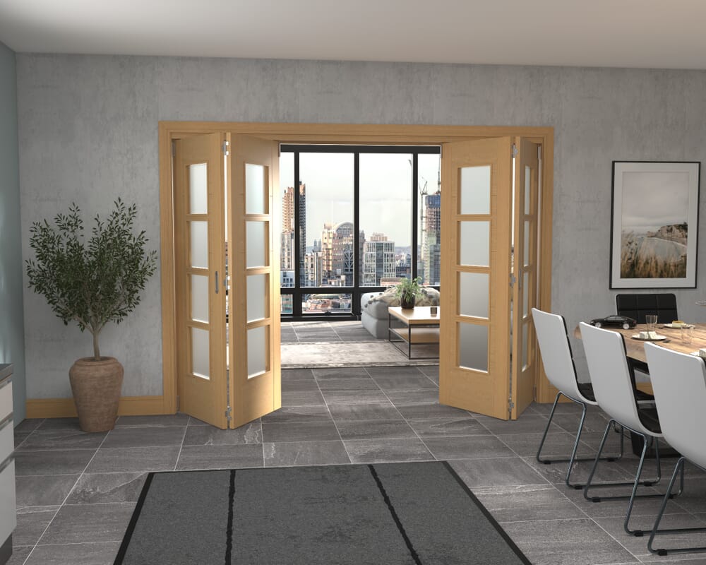 2832x2060x133mm Iseo Oak 4L Frosted Roomfold Grande (2+2)