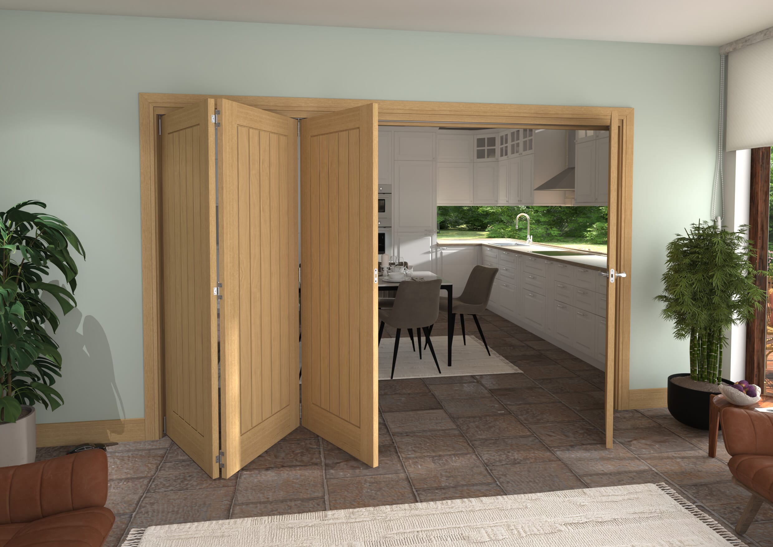 Mexicano Oak 4 Door Roomfold Grande (3 + 1 x 762mm Doors)