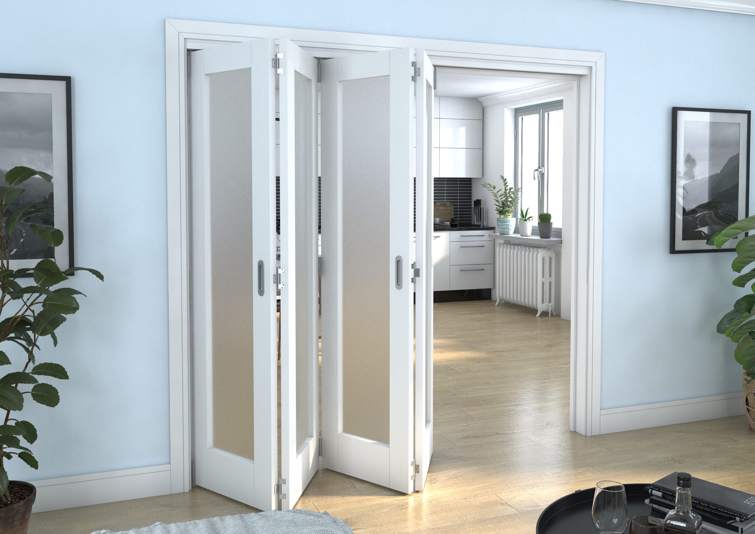 White P10 Frosted Roomfold Grande (4 + 0 x 533mm Doors)