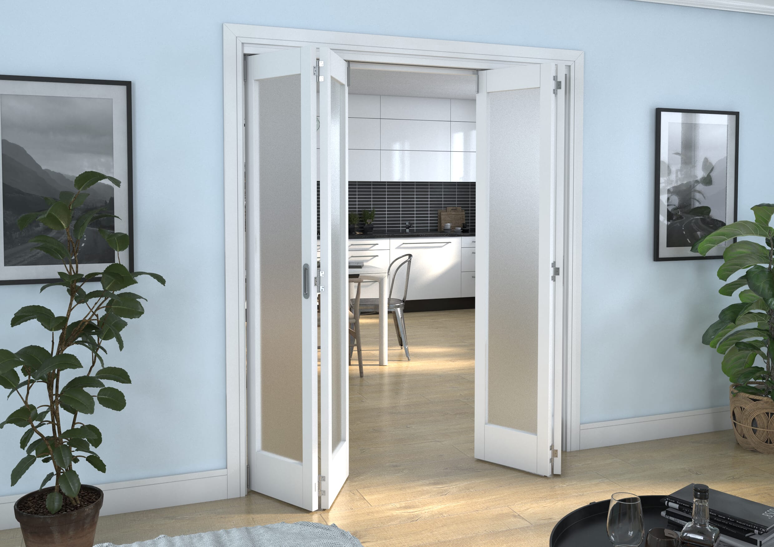 White P10 Frosted Roomfold Grande (2 + 2 x 419mm Doors)