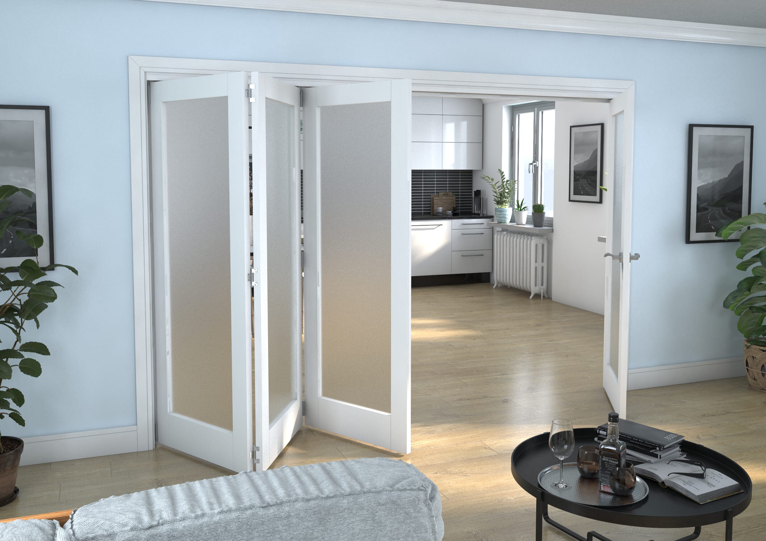 White P10 Frosted Roomfold Grande (3 + 1 x 762mm Doors)