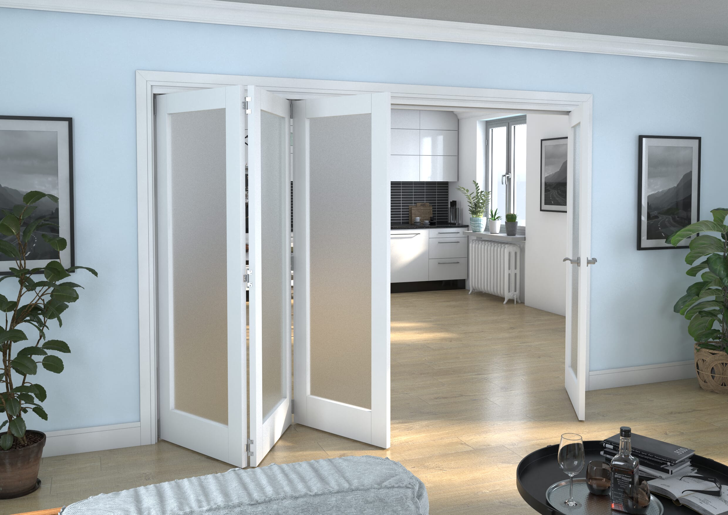 White P10 Frosted Roomfold Grande (3 + 1 x 686mm Doors)
