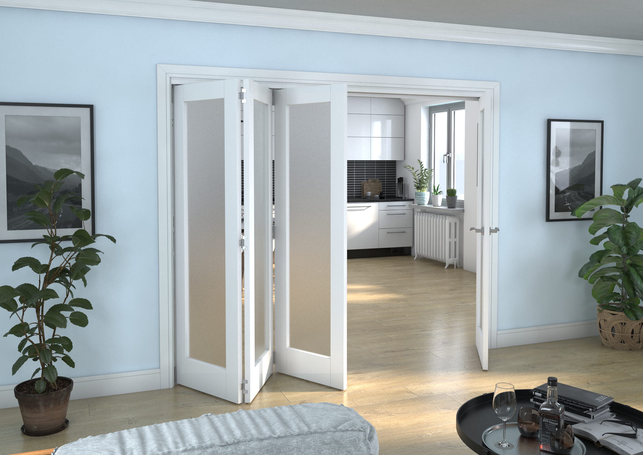 White P10 Frosted Roomfold Grande (3 + 1 x 610mm Doors)