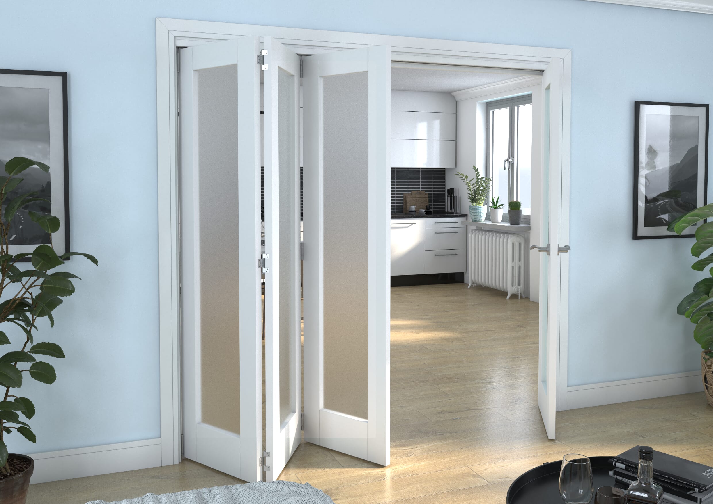 White P10 Frosted Roomfold Grande (3 + 1 x 533mm Doors)