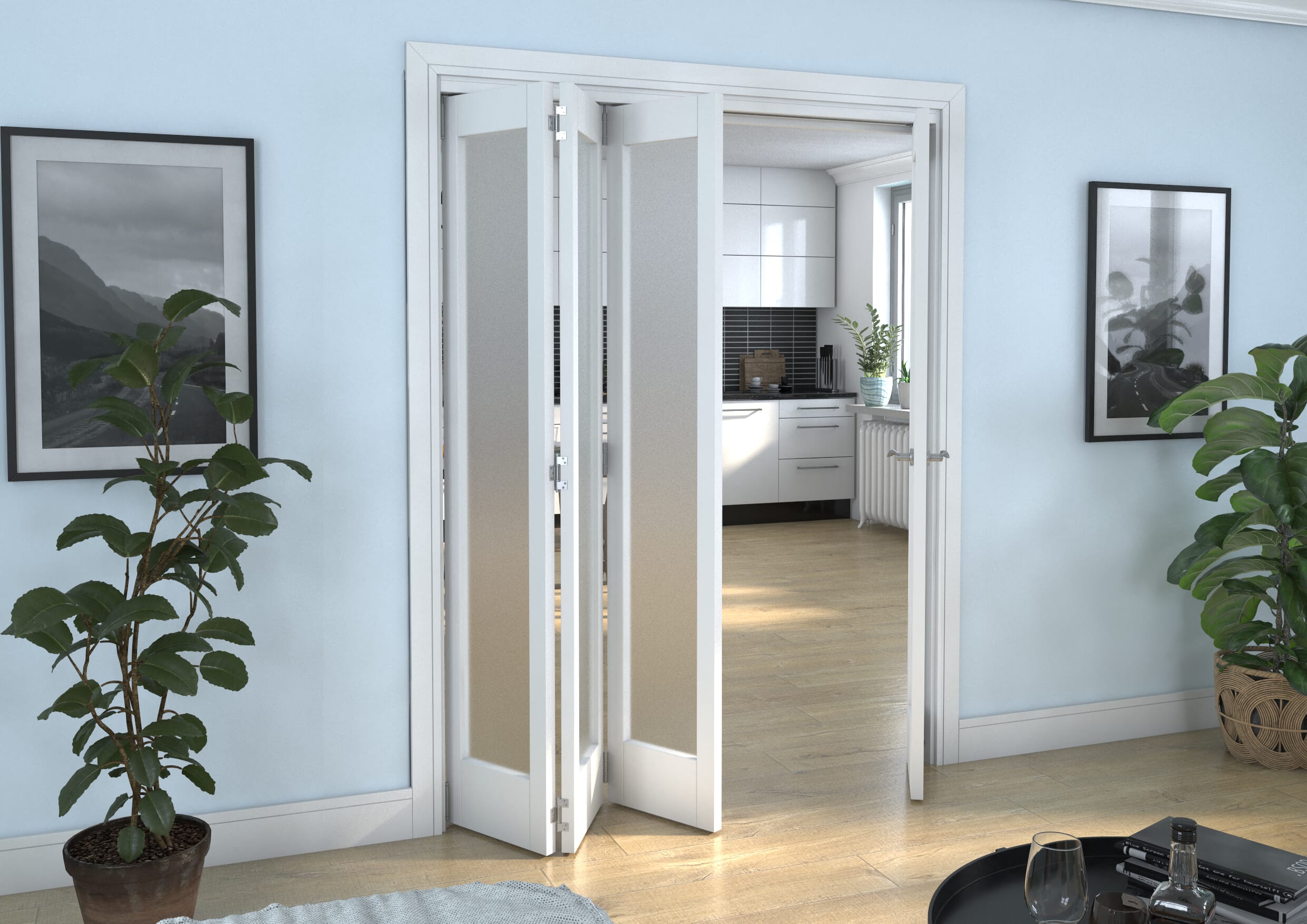 White P10 Frosted Roomfold Grande (3 + 1 x 381mm Doors)