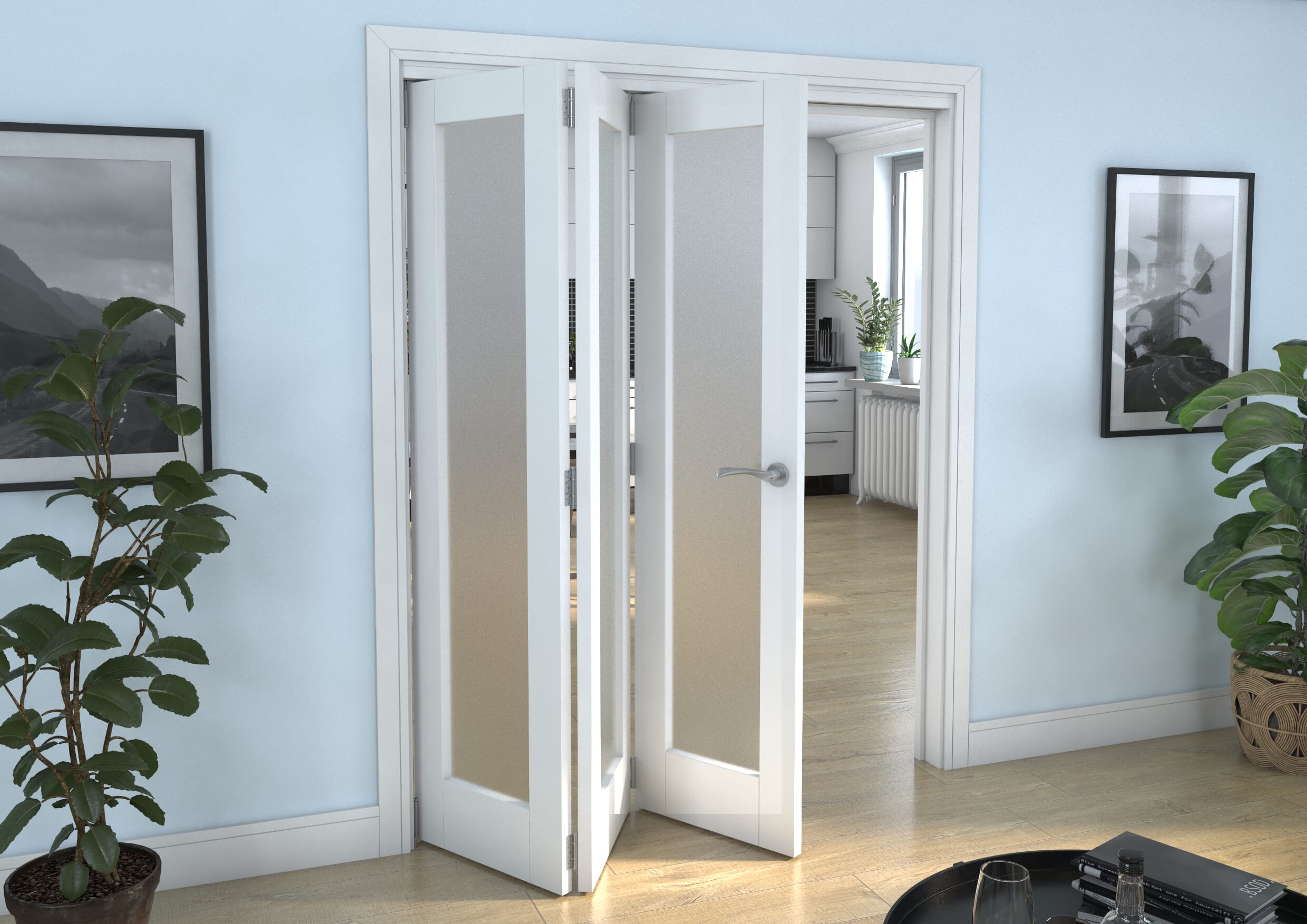 White P10 Frosted Roomfold Grande (3 + 0 x 533mm Doors)
